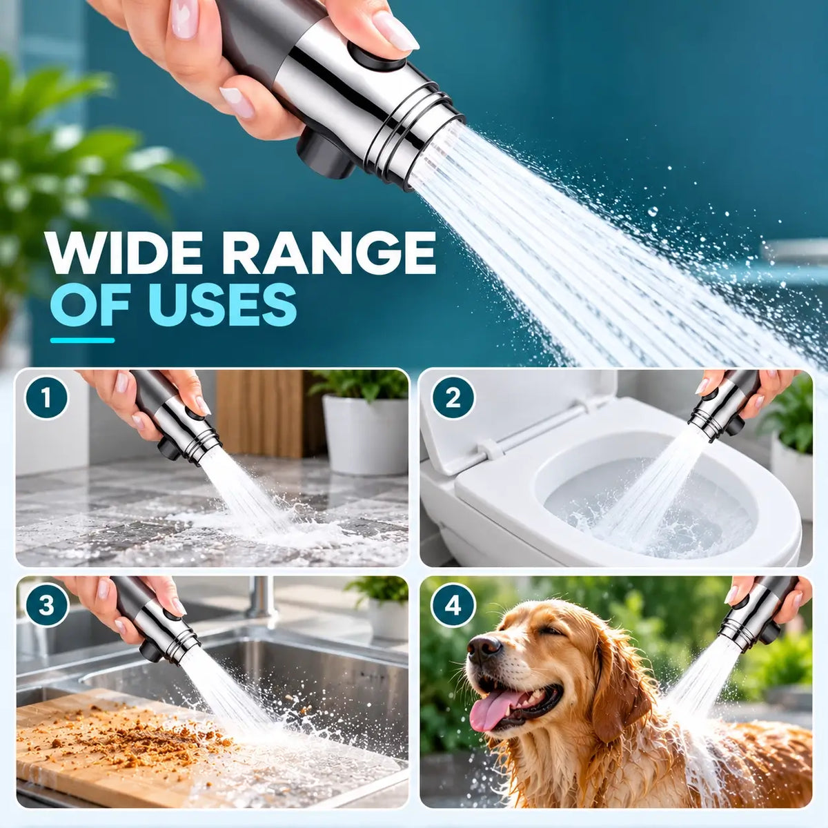 Filtered Water Shower Head Adjustable Spray Settings