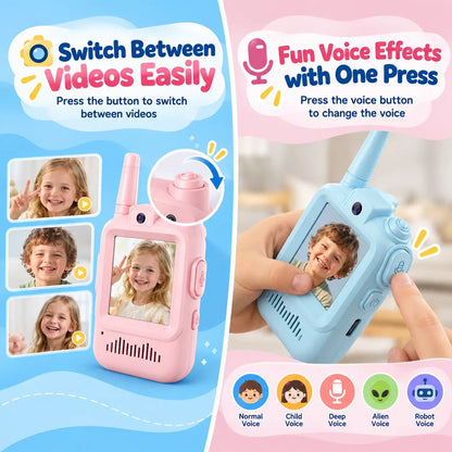 Video-walkietalkie voor kinderen, oplaadbaar speelgoed met camera