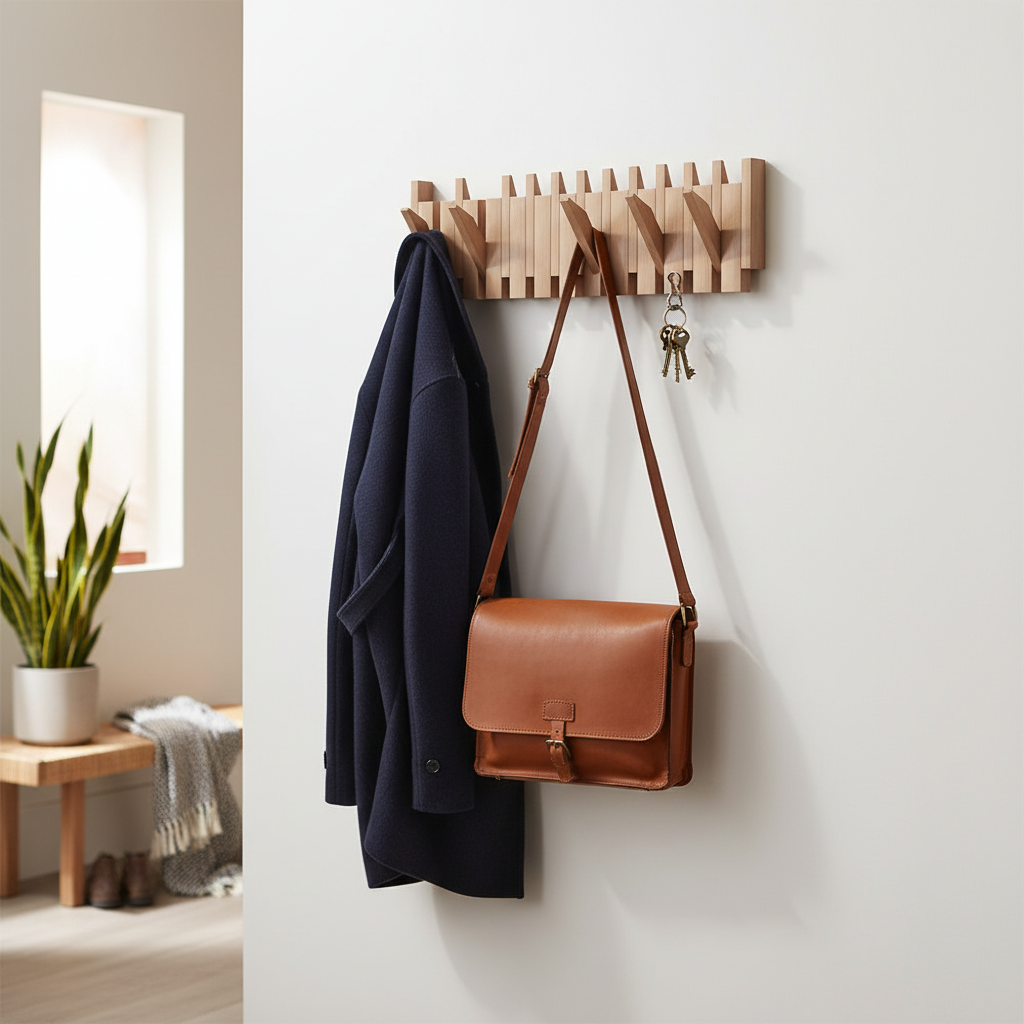 Wall Hook Rack Decorative Wooden - Image 7
