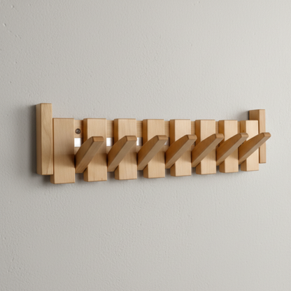 Wall-Mounted Coat Rack Wooden Modern Design - Image 3
