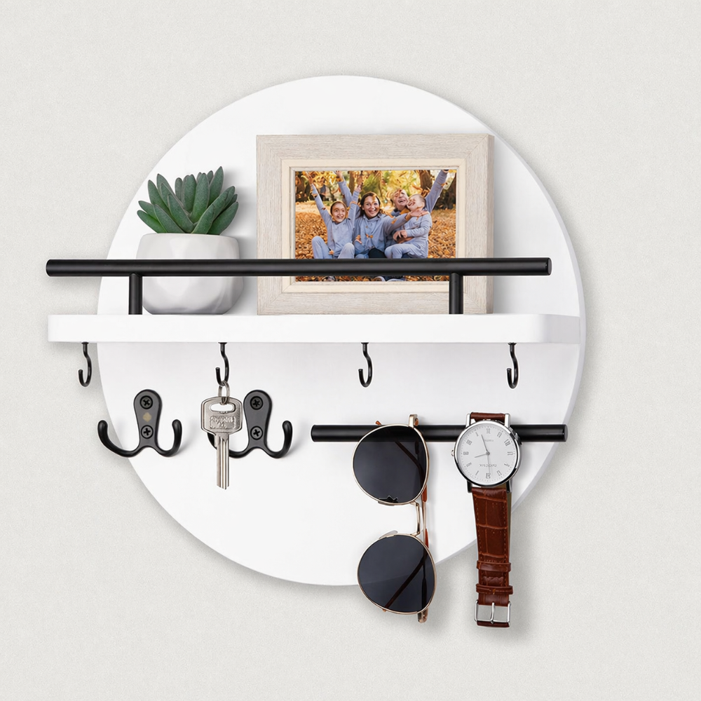 Round Wooden Key Holder | Stylish & Eco-Friendly Wall Organiser
