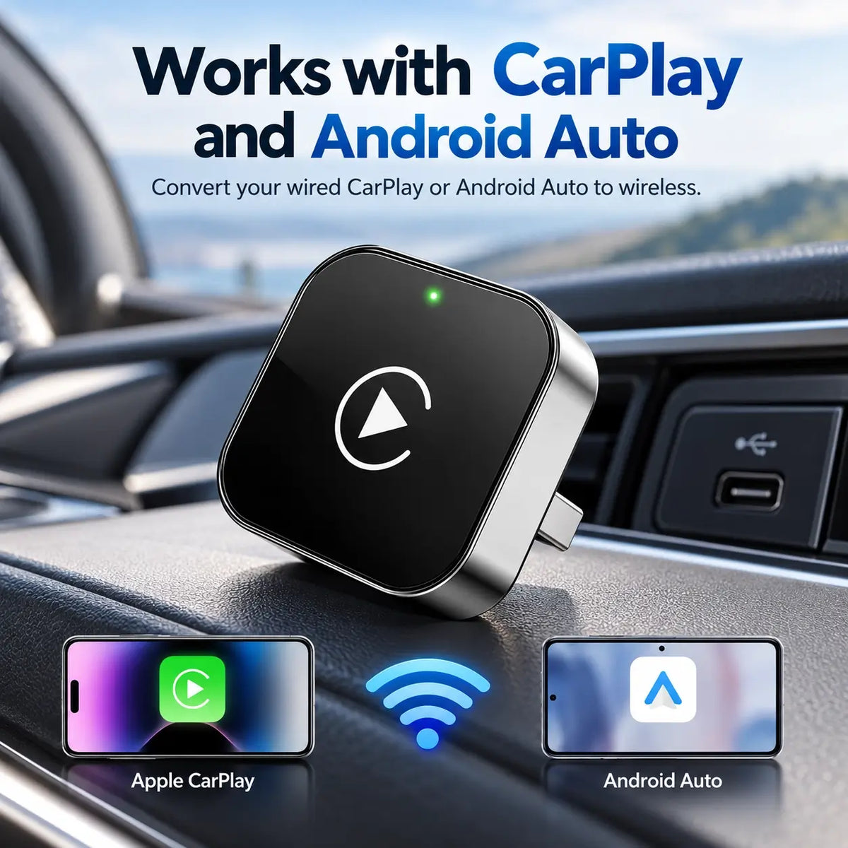Wireless CarPlay and Android Auto Adapter