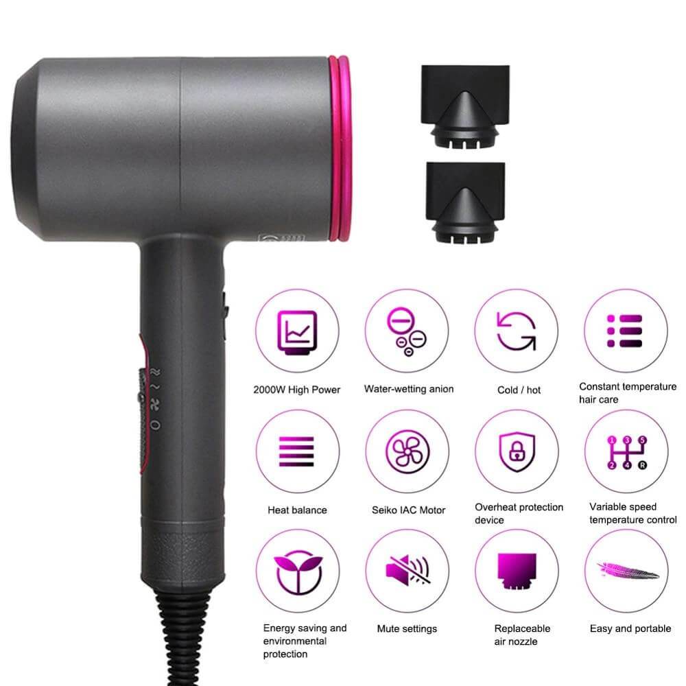 Hair Dryer Blow Dryer Ionic Hair Dryer Hair Blower Professional Hair Dryer Salon Hair Dryer - Factory Mart